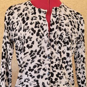 Merona Button Up Lightweight Sweater Kitty Paw  Dabbles sz M